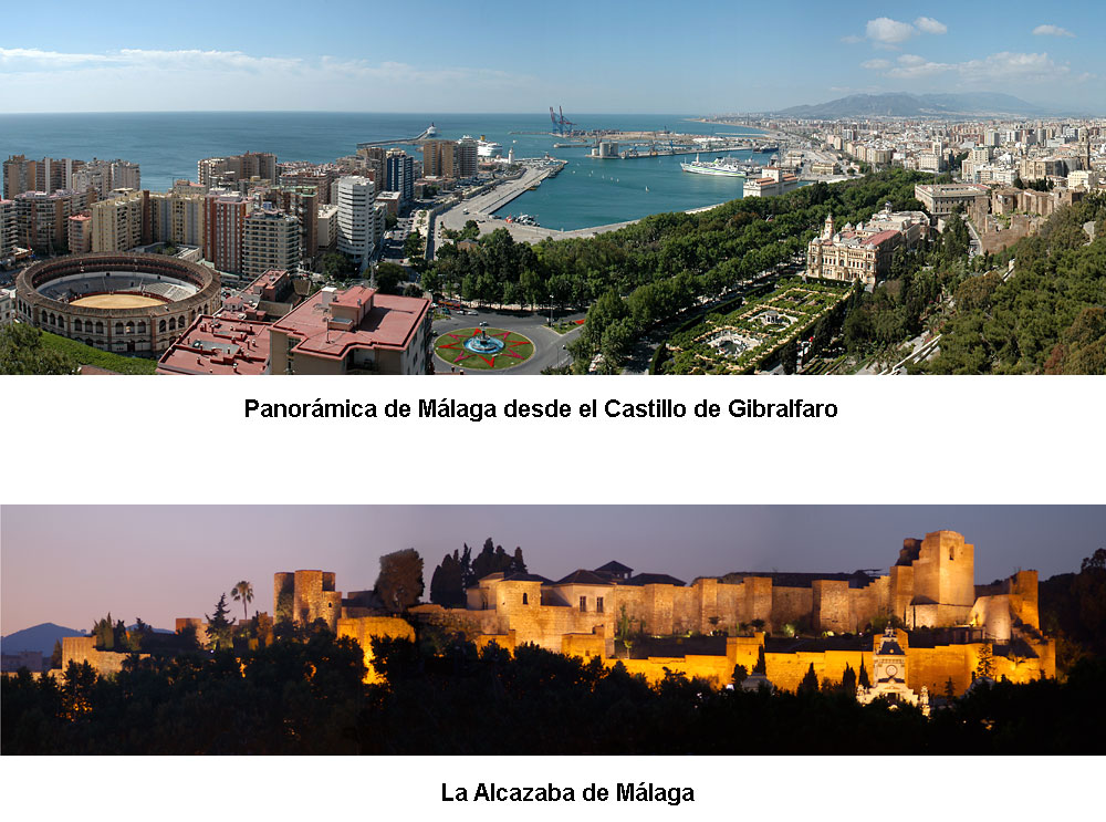 View of Malaga capital and the Alcazaba